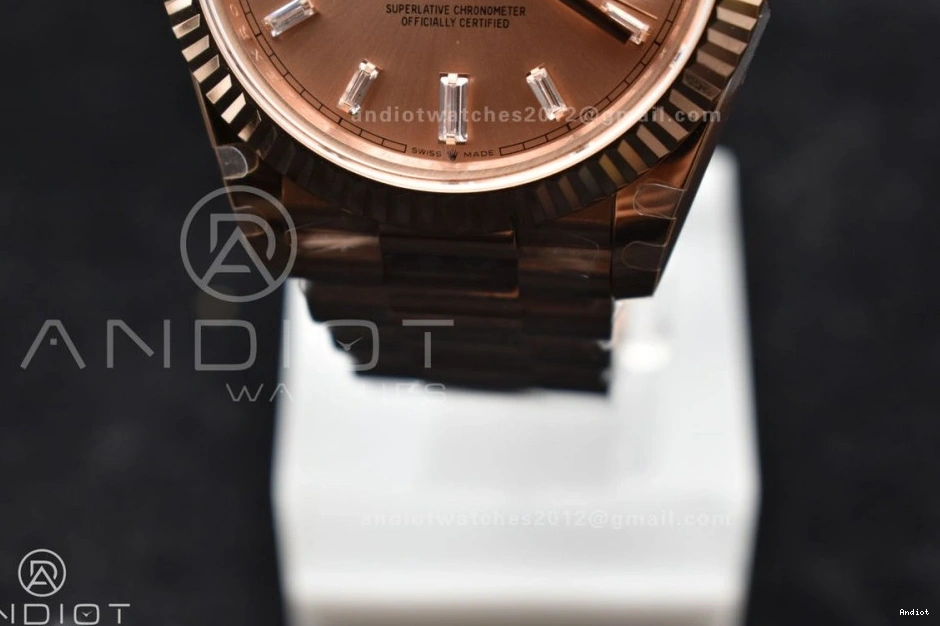 Bracelet President GMF RG 40 DayDate Dial A2836 V2 Crystal Steel On RG 904L Markers Plated 0303